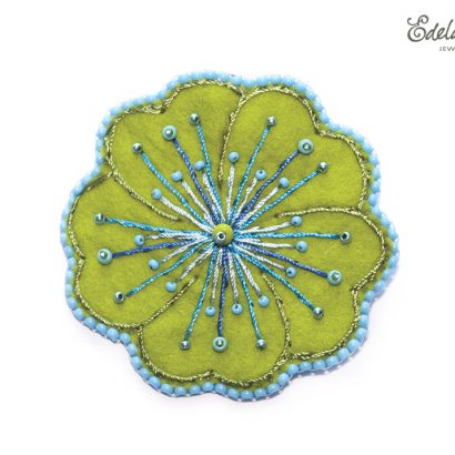 Kleine Blüten Spange (7cm) grün