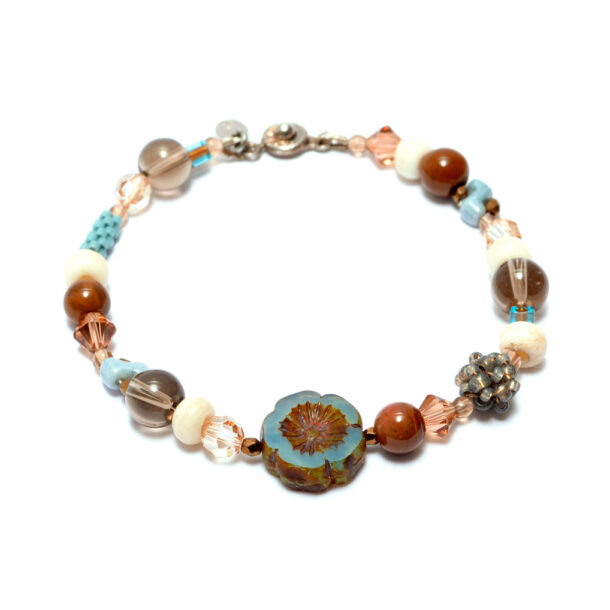 Armband - Blüte braun-blau