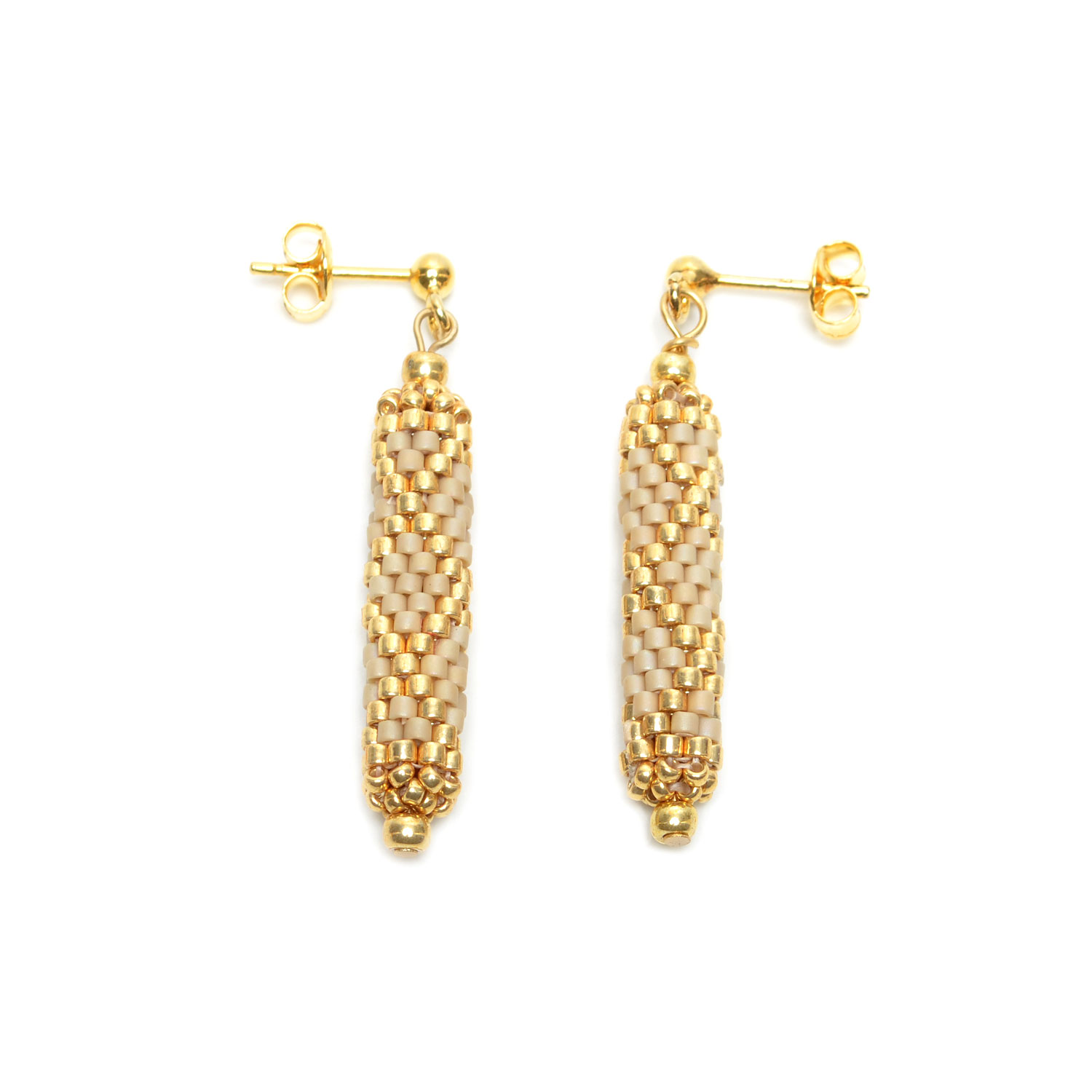 Ohrringe - Harlekin cremgold