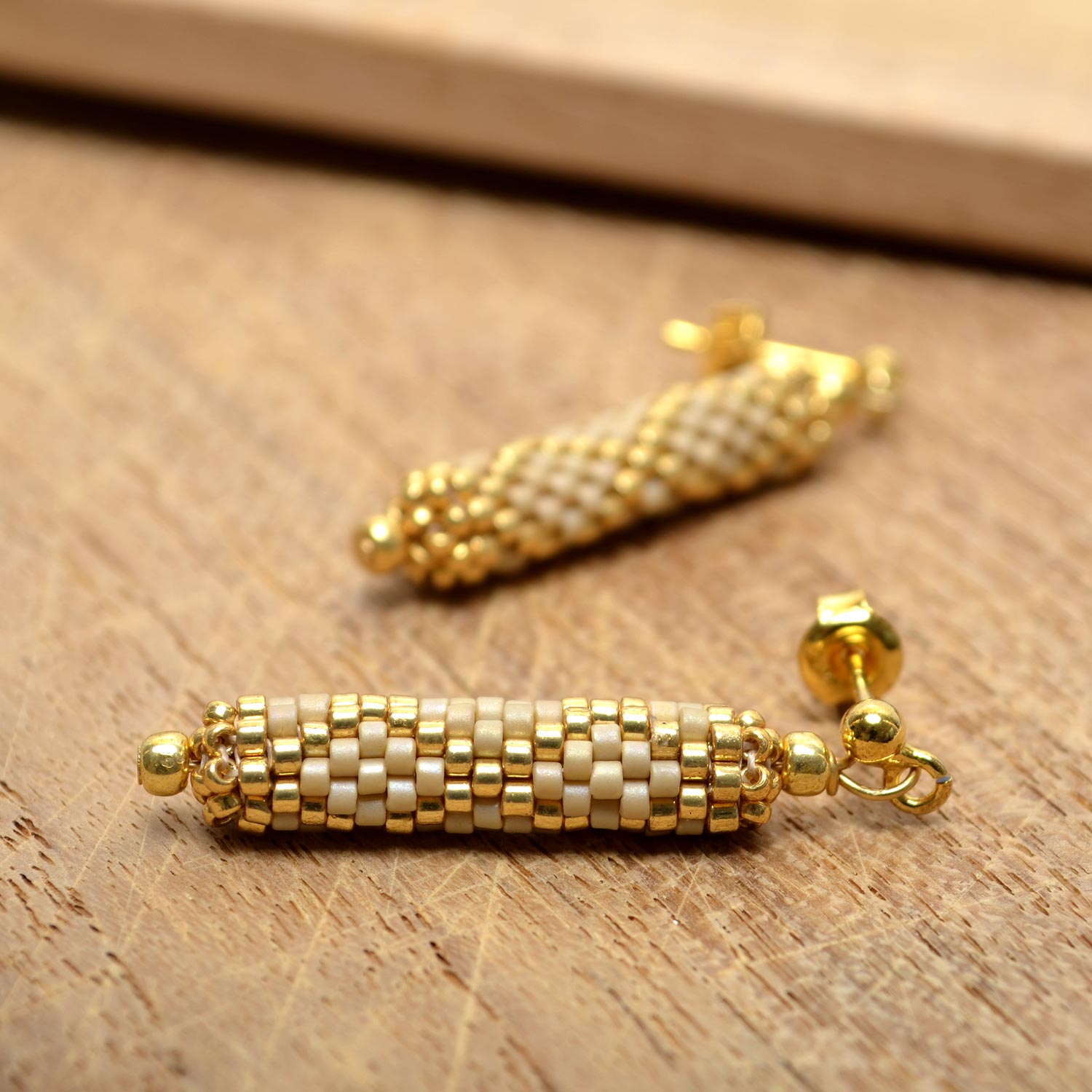 Ohrringe - Harlekin cremgold – Bild 2