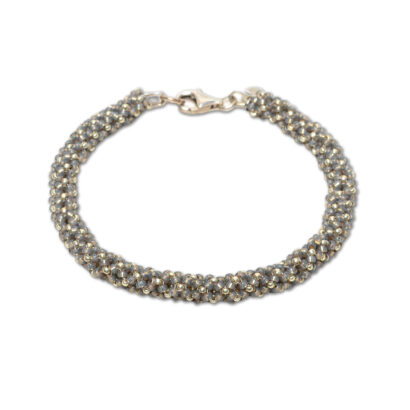 Perlenarmband - grau-silber