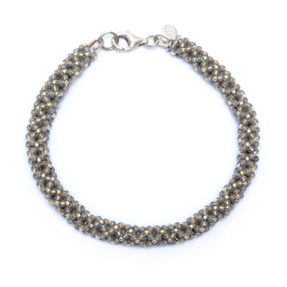 Perlenarmband - grau-silber