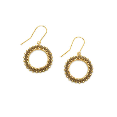 Ohrringe Loop braun | Gold