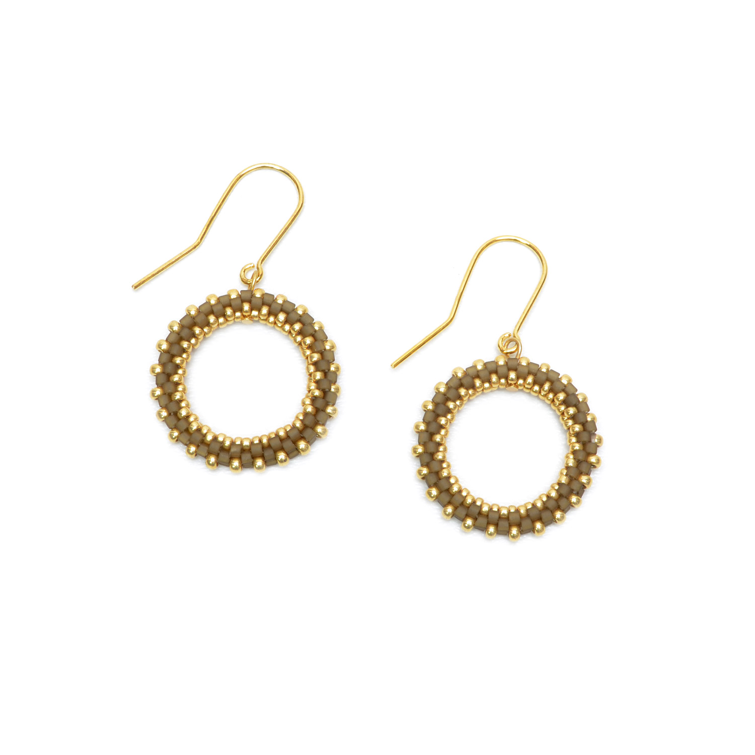 Ohrringe Loop braun | Gold