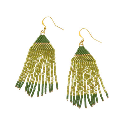 Ohrringe - grüne Franse